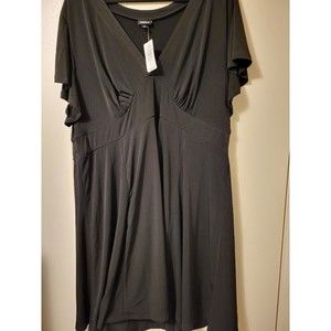 TORRID 4 NWT Black Midi Skater Dress  sz 4